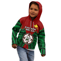 Papua New Guinea Kid Hoodie East New Britain Province Mix Coat Of Arms Polynesian Art - Wonder Print Shop