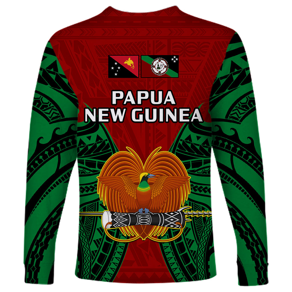 Papua New Guinea Long Sleeve Shirt East New Britain Province Mix Coat Of Arms Polynesian Art - Wonder Print Shop
