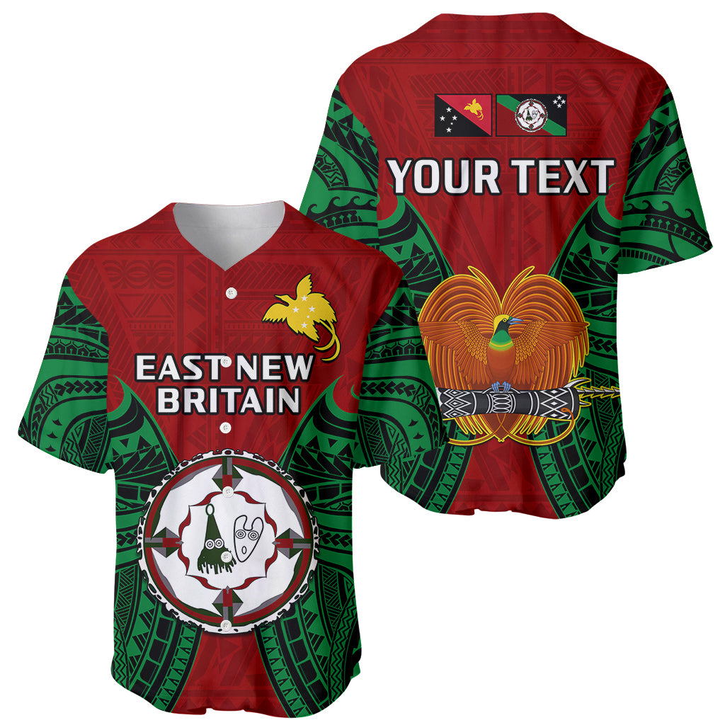 (Custom Personalised) Papua New Guinea Baseball Jersey East New Britain Province Mix Coat Of Arms Polynesian Art - Wonder Print Shop