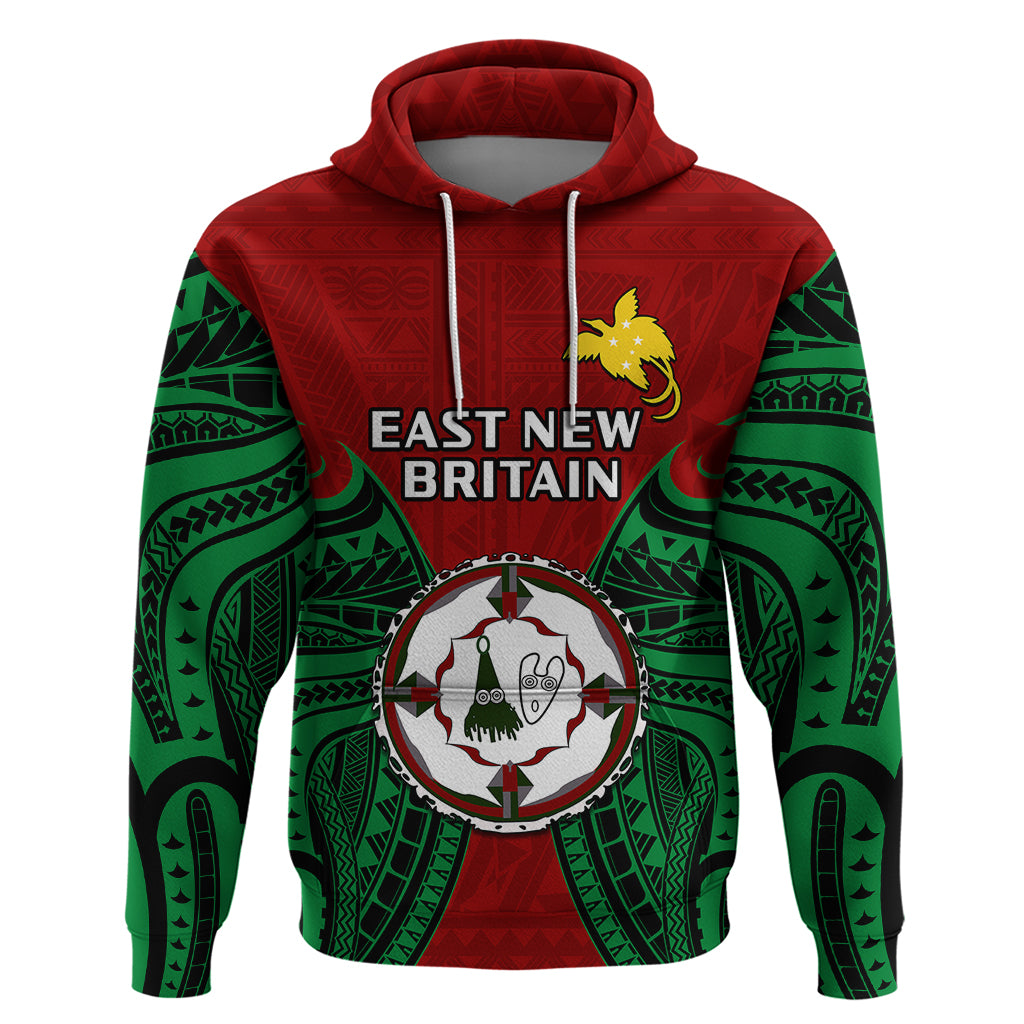 Custom Papua New Guinea Hoodie East New Britain Province Mix Coat Of Arms Polynesian Art - Wonder Print Shop