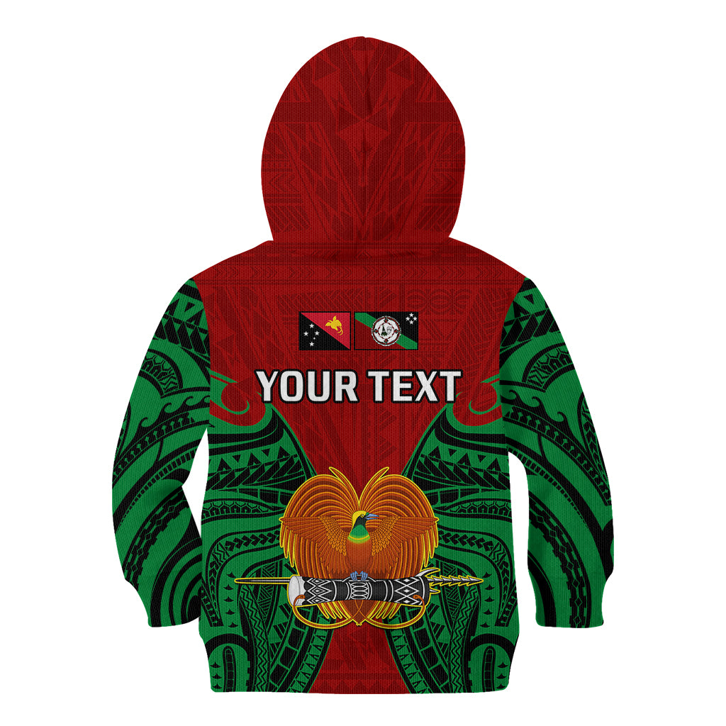 (Custom Personalised) Papua New Guinea Kid Hoodie East New Britain Province Mix Coat Of Arms Polynesian Art - Wonder Print Shop