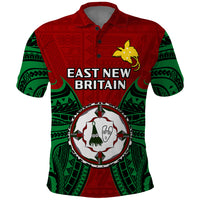 Custom Papua New Guinea Polo Shirt East New Britain Province Mix Coat Of Arms Polynesian Art - Wonder Print Shop