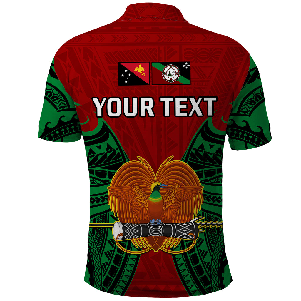 Custom Papua New Guinea Polo Shirt East New Britain Province Mix Coat Of Arms Polynesian Art - Wonder Print Shop