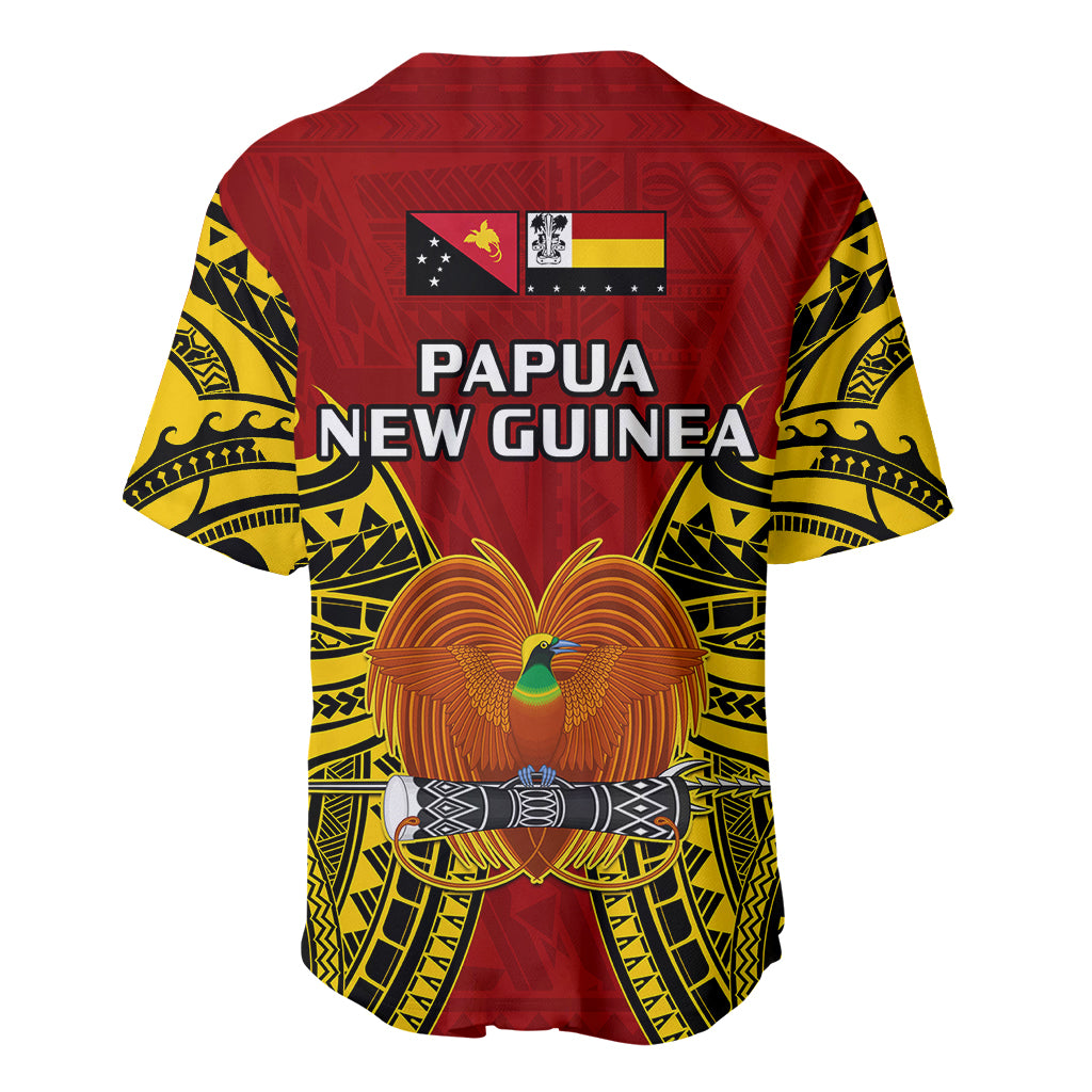 Papua New Guinea Baseball Jersey Madang Province Mix Coat Of Arms Polynesian Art - Wonder Print Shop