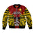 Papua New Guinea Bomber Jacket Madang Province Mix Coat Of Arms Polynesian Art - Wonder Print Shop