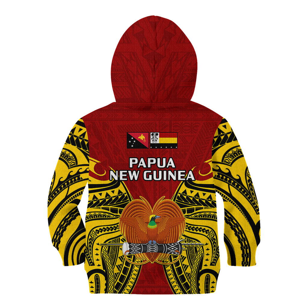 Papua New Guinea Kid Hoodie Madang Province Mix Coat Of Arms Polynesian Art - Wonder Print Shop