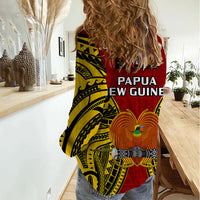 Papua New Guinea Women Casual Shirt Madang Province Mix Coat Of Arms Polynesian Art - Wonder Print Shop
