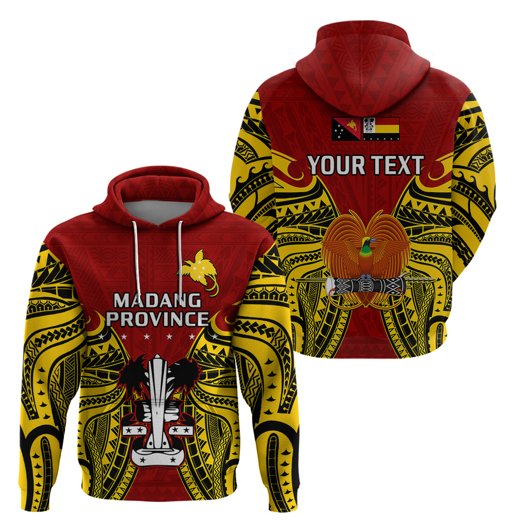 Custom Papua New Guinea Hoodie Madang Province Mix Coat Of Arms Polynesian Art - Wonder Print Shop