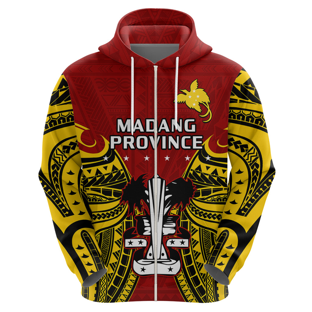 Custom Papua New Guinea Hoodie Madang Province Mix Coat Of Arms Polynesian Art - Wonder Print Shop