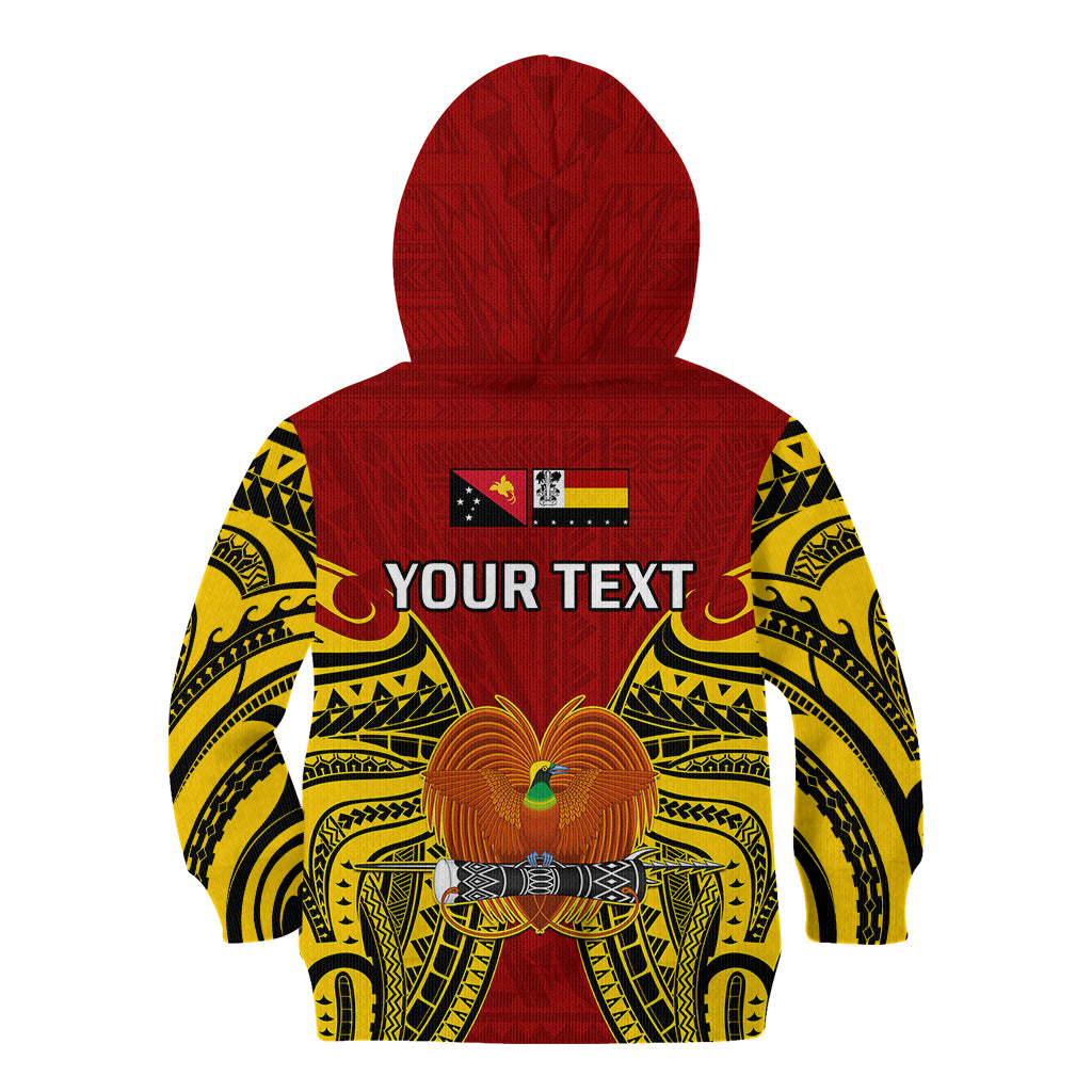 (Custom Personalised) Papua New Guinea Kid Hoodie Madang Province Mix Coat Of Arms Polynesian Art - Wonder Print Shop