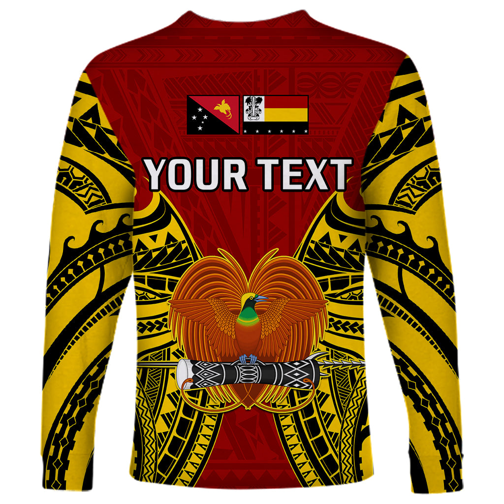 (Custom Personalised) Papua New Guinea Long Sleeve Shirt Madang Province Mix Coat Of Arms Polynesian Art - Wonder Print Shop
