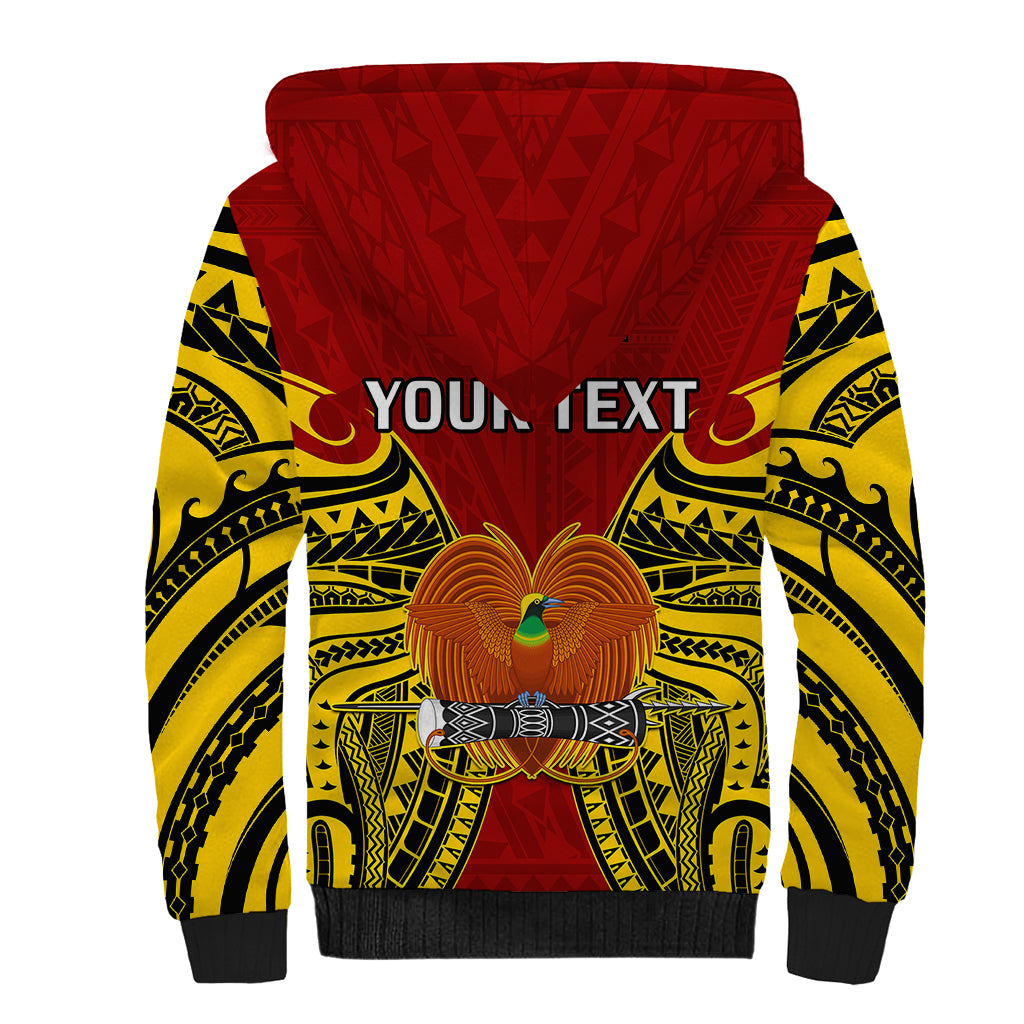 (Custom Personalised) Papua New Guinea Sherpa Hoodie Madang Province Mix Coat Of Arms Polynesian Art - Wonder Print Shop