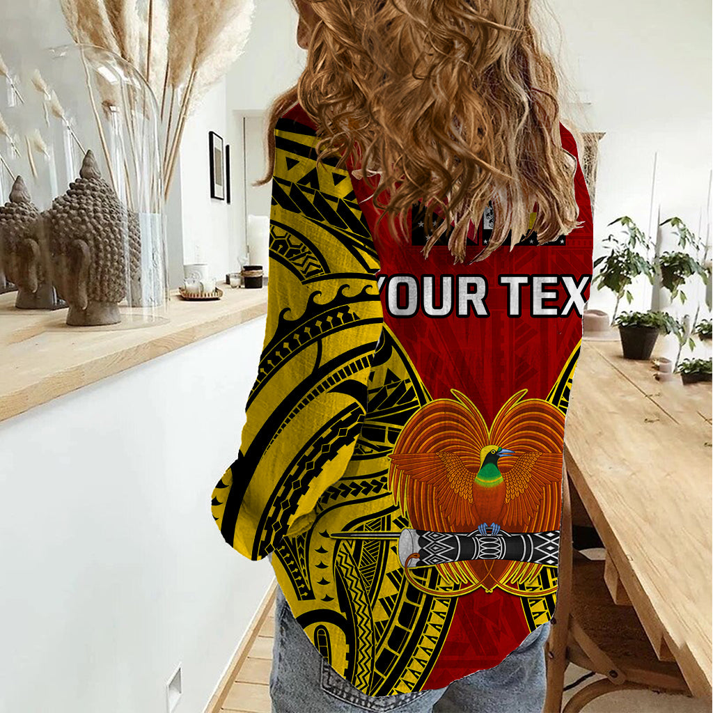 (Custom Personalised) Papua New Guinea Women Casual Shirt Madang Province Mix Coat Of Arms Polynesian Art - Wonder Print Shop