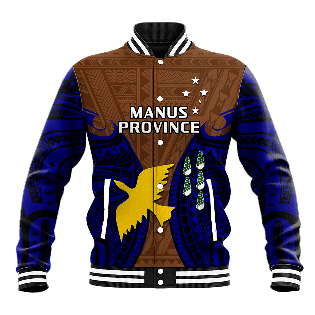 Papua New Guinea Baseball Jacket Manus Province Mix Coat Of Arms Polynesian Art - Wonder Print Shop