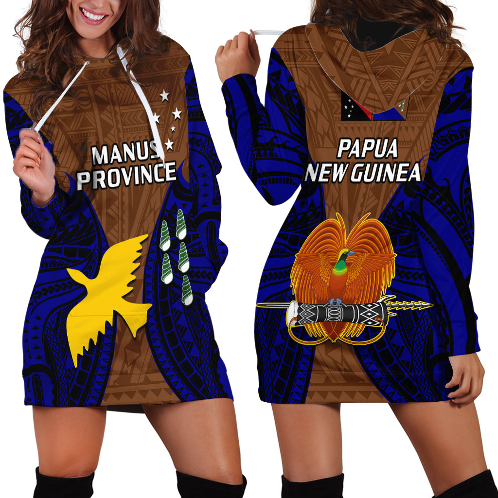 Papua New Guinea Hoodie Dress Manus Province Mix Coat Of Arms Polynesian Art - Wonder Print Shop