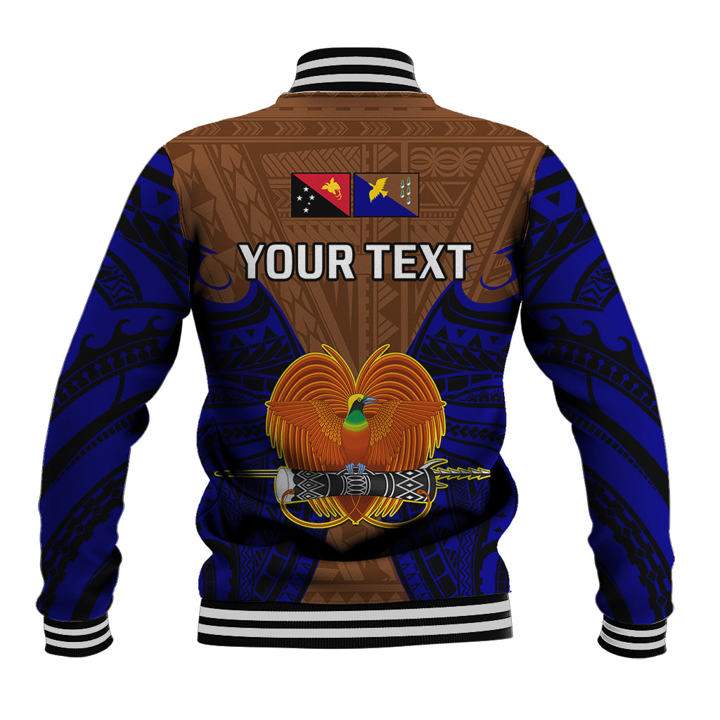 (Custom Personalised) Papua New Guinea Baseball Jacket Manus Province Mix Coat Of Arms Polynesian Art - Wonder Print Shop