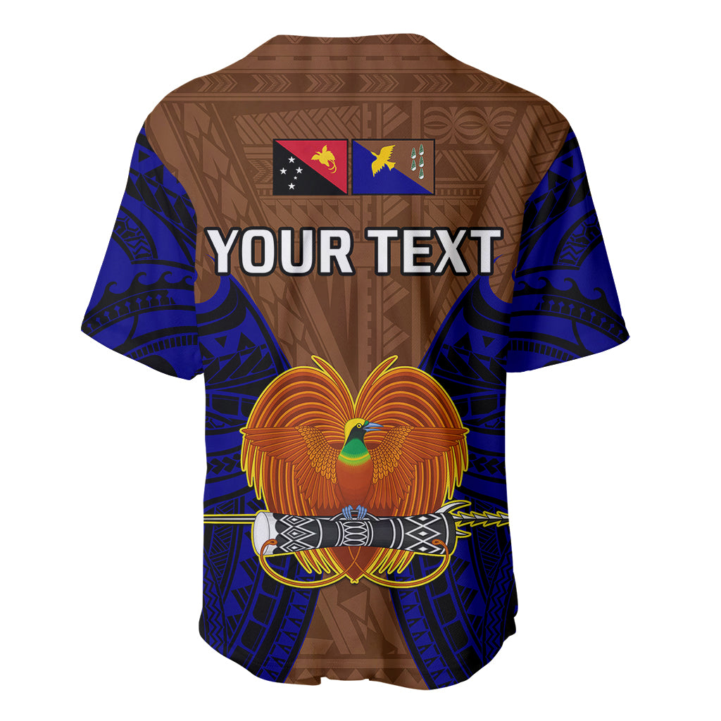 (Custom Personalised) Papua New Guinea Baseball Jersey Manus Province Mix Coat Of Arms Polynesian Art - Wonder Print Shop