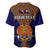 (Custom Personalised) Papua New Guinea Baseball Jersey Manus Province Mix Coat Of Arms Polynesian Art - Wonder Print Shop
