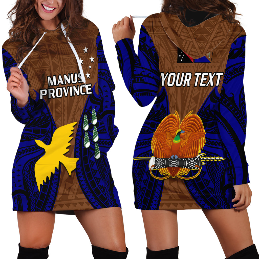 (Custom Personalised) Papua New Guinea Hoodie Dress Manus Province Mix Coat Of Arms Polynesian Art - Wonder Print Shop