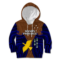 (Custom Personalised) Papua New Guinea Kid Hoodie Manus Province Mix Coat Of Arms Polynesian Art - Wonder Print Shop