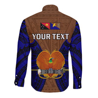 (Custom Personalised) Papua New Guinea Long Sleeve Button Shirt Manus Province Mix Coat Of Arms Polynesian Art - Wonder Print Shop