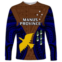(Custom Personalised) Papua New Guinea Long Sleeve Shirt Manus Province Mix Coat Of Arms Polynesian Art - Wonder Print Shop