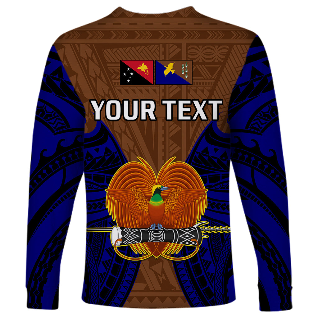 (Custom Personalised) Papua New Guinea Long Sleeve Shirt Manus Province Mix Coat Of Arms Polynesian Art - Wonder Print Shop