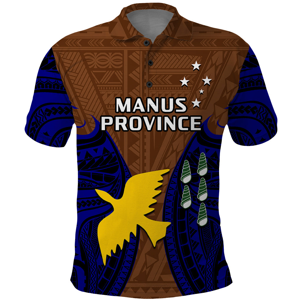 Custom Papua New Guinea Polo Shirt Manus Province Mix Coat Of Arms Polynesian Art - Wonder Print Shop