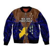 (Custom Personalised) Papua New Guinea Sleeve Zip Bomber Jacket Manus Province Mix Coat Of Arms Polynesian Art - Wonder Print Shop
