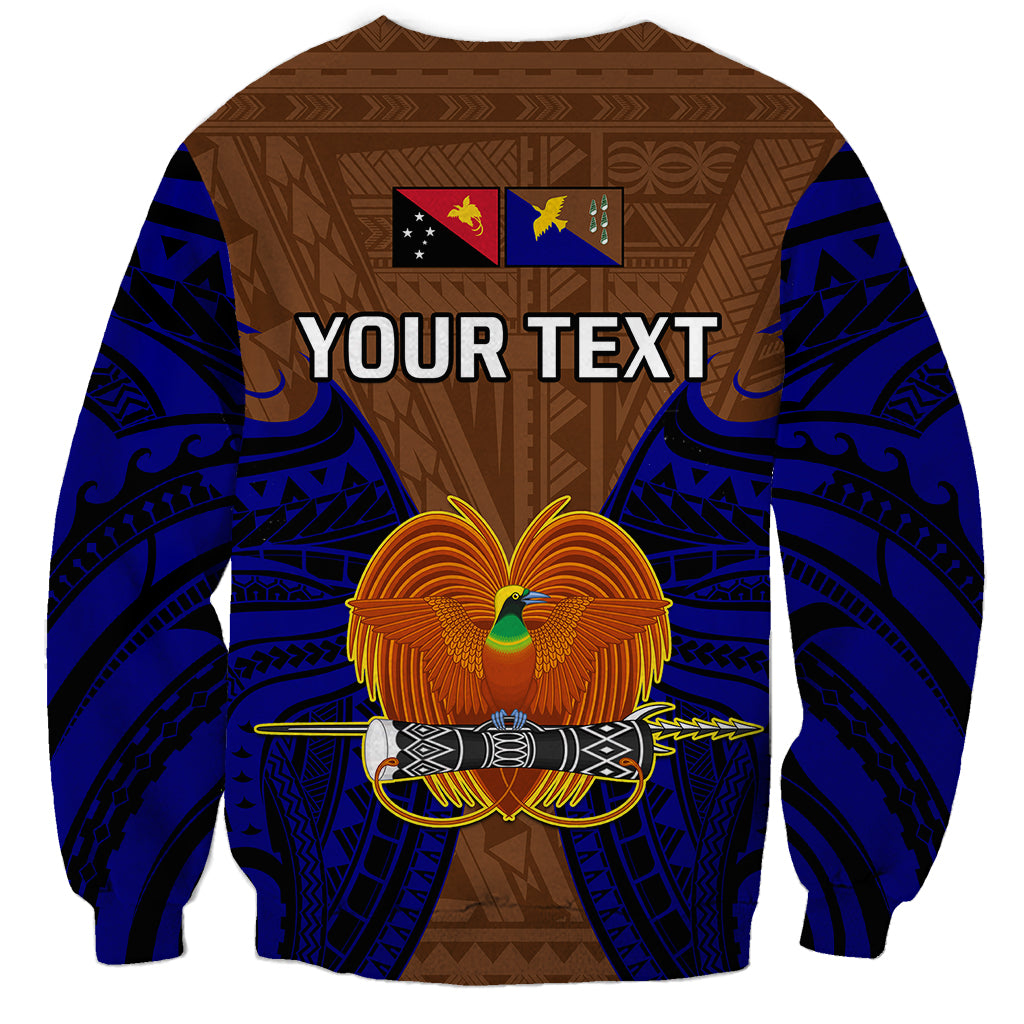 (Custom Personalised) Papua New Guinea Sweatshirt Manus Province Mix Coat Of Arms Polynesian Art - Wonder Print Shop