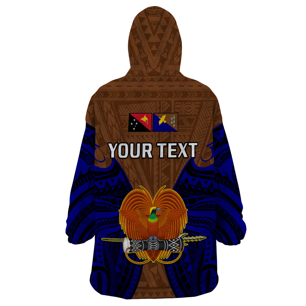 (Custom Personalised) Papua New Guinea Wearable Blanket Hoodie Manus Province Mix Coat Of Arms Polynesian Art - Wonder Print Shop