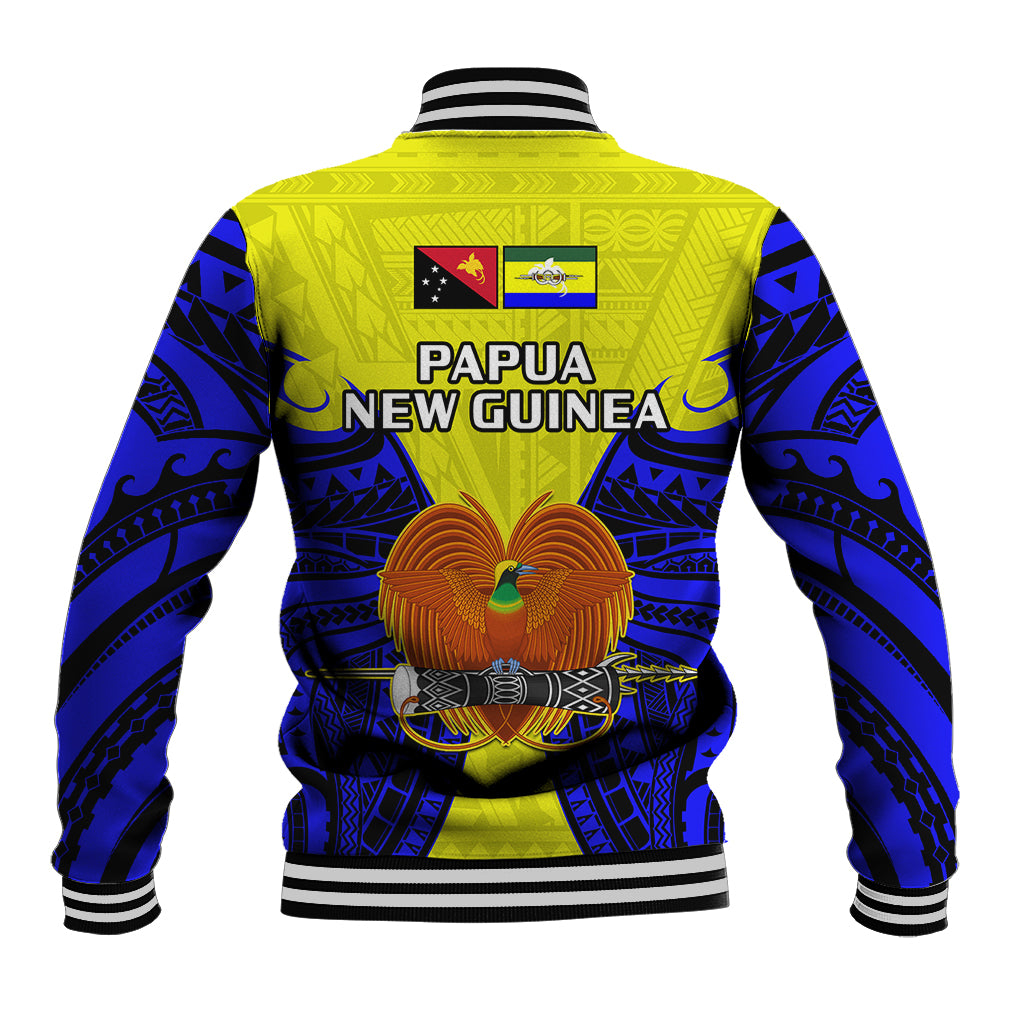 Papua New Guinea Baseball Jacket Morobe Province Mix Coat Of Arms Polynesian Art - Wonder Print Shop