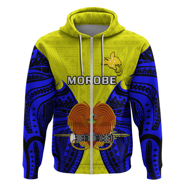 Papua New Guinea Morobe Province Wearable Blanket Hoodie Mix Coat Of Arms Polynesian Pattern LT05 main image 0