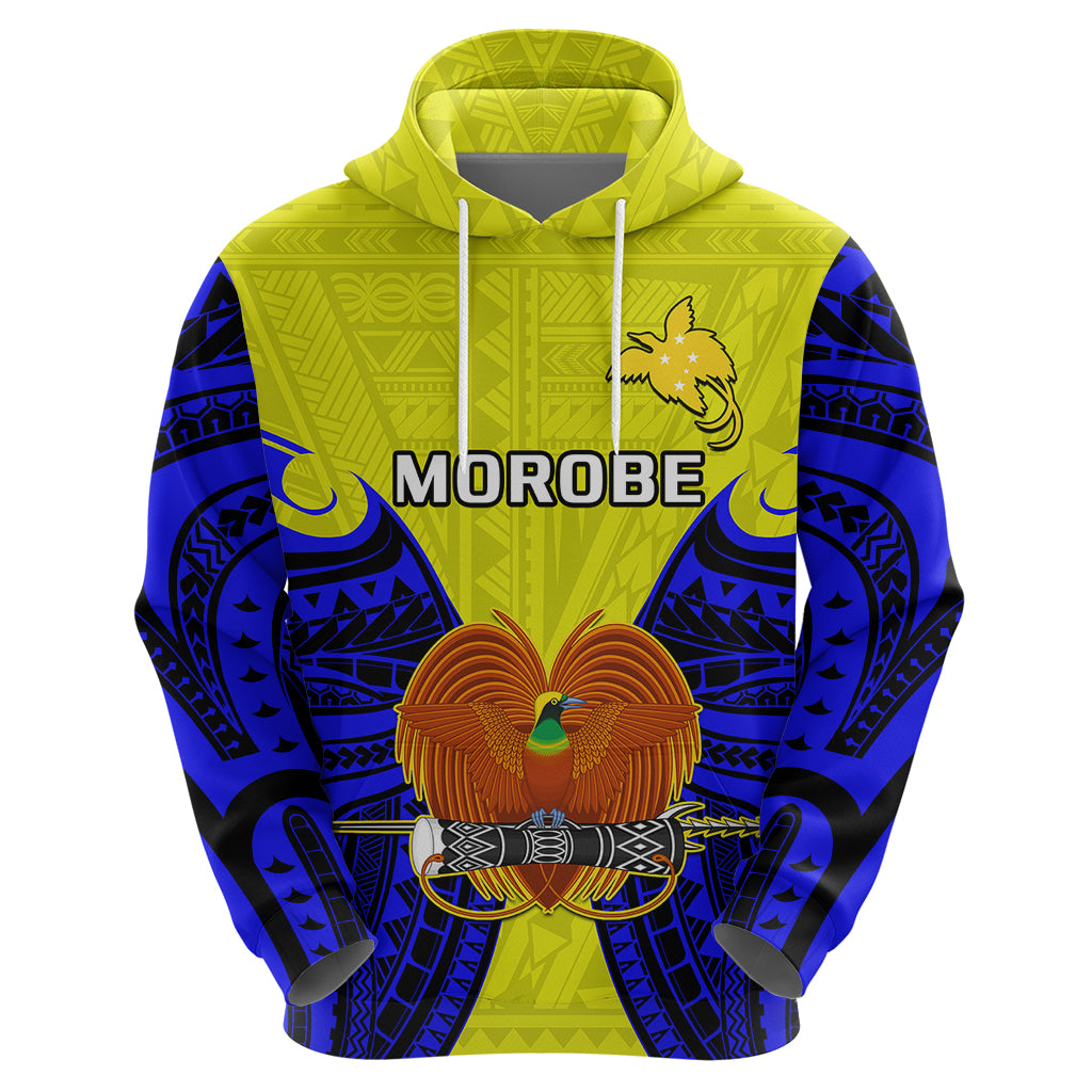 Papua New Guinea Hoodie Morobe Province Mix Coat Of Arms Polynesian Art - Wonder Print Shop