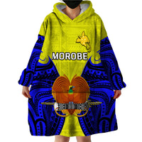 Papua New Guinea Wearable Blanket Hoodie Morobe Province Mix Coat Of Arms Polynesian Art - Wonder Print Shop