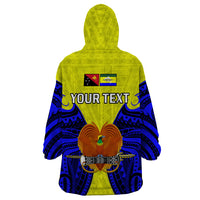 (Custom Personalised) Papua New Guinea Wearable Blanket Hoodie Morobe Province Mix Coat Of Arms Polynesian Art - Wonder Print Shop
