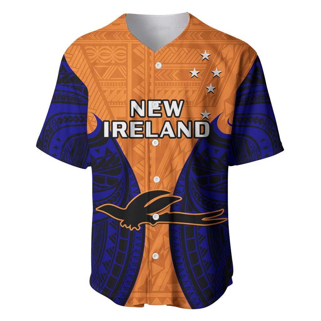 Papua New Guinea Baseball Jersey New Ireland Province Mix Coat Of Arms Polynesian Art - Wonder Print Shop