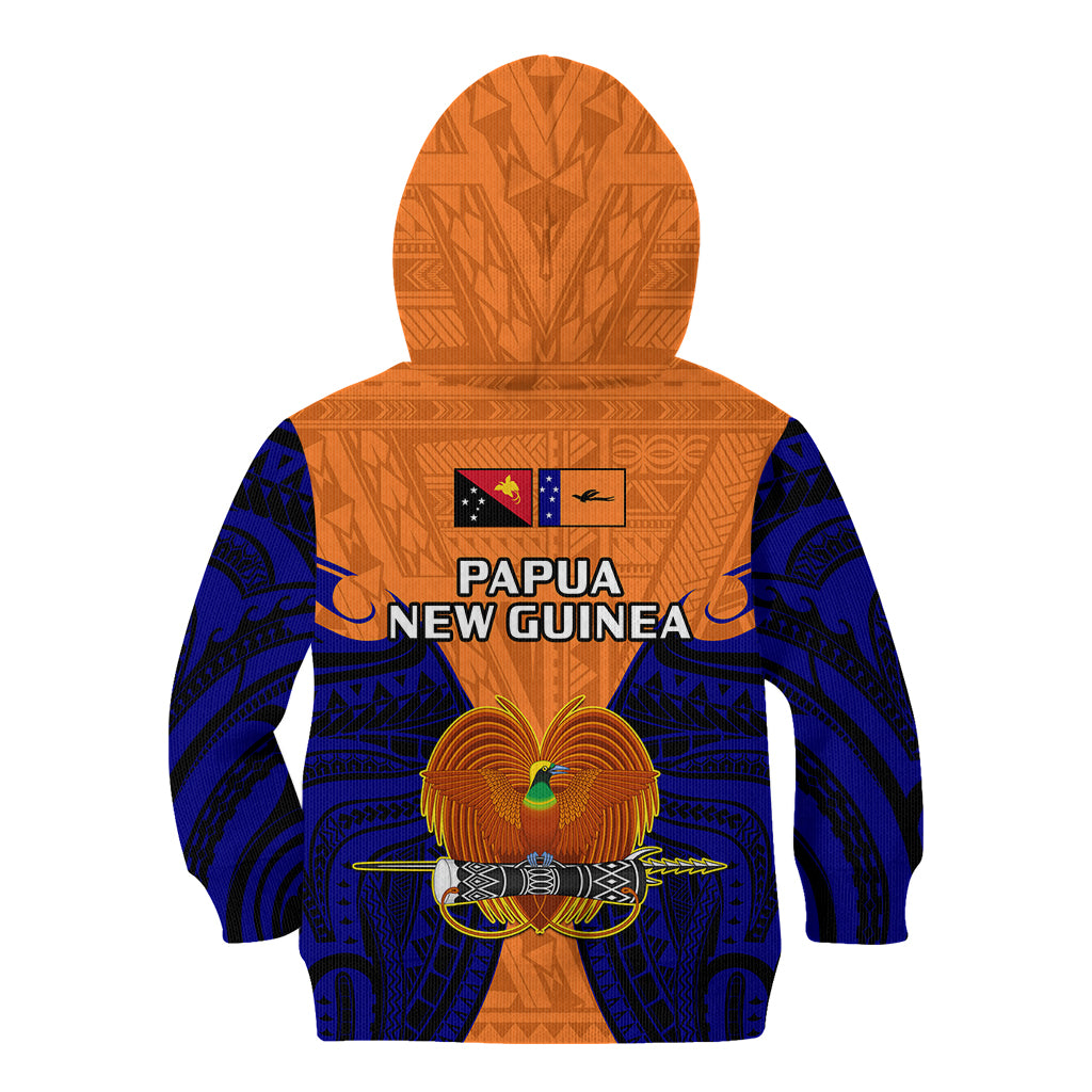Papua New Guinea Kid Hoodie New Ireland Province Mix Coat Of Arms Polynesian Art - Wonder Print Shop