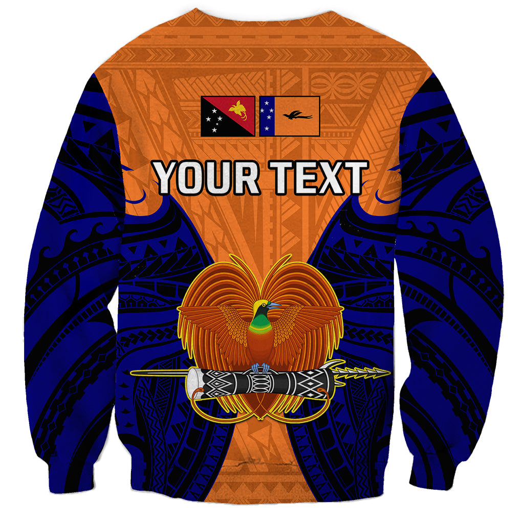 (Custom Personalised) Papua New Guinea Sweatshirt New Ireland Province Mix Coat Of Arms Polynesian Art - Wonder Print Shop