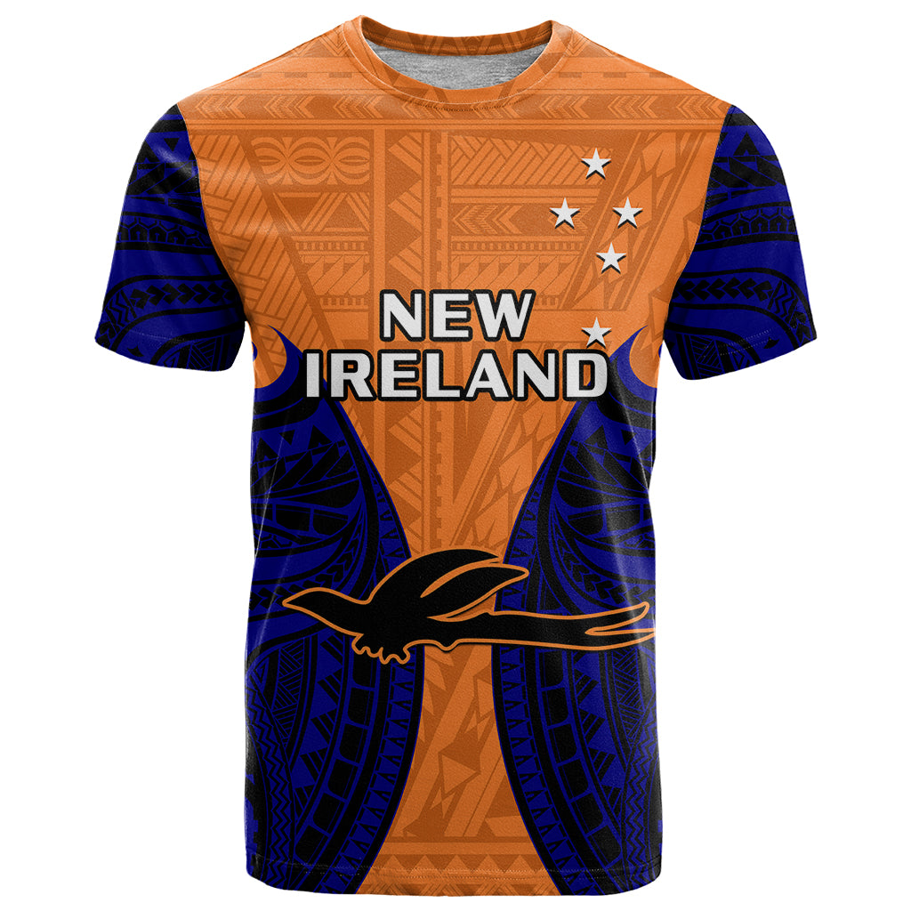 Custom Papua New Guinea T Shirt New Ireland Province Mix Coat Of Arms Polynesian Art - Wonder Print Shop