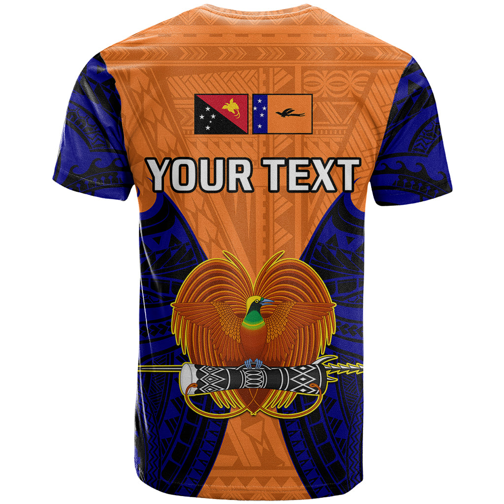 Custom Papua New Guinea T Shirt New Ireland Province Mix Coat Of Arms Polynesian Art - Wonder Print Shop