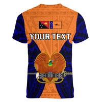 (Custom Personalised) Papua New Guinea Women V Neck T Shirt New Ireland Province Mix Coat Of Arms Polynesian Art - Wonder Print Shop