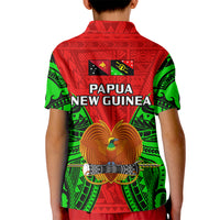 Papua New Guinea Polo Shirt for Kid Southern Highlands Province Mix Coat Of Arms Polynesian Art - Wonder Print Shop