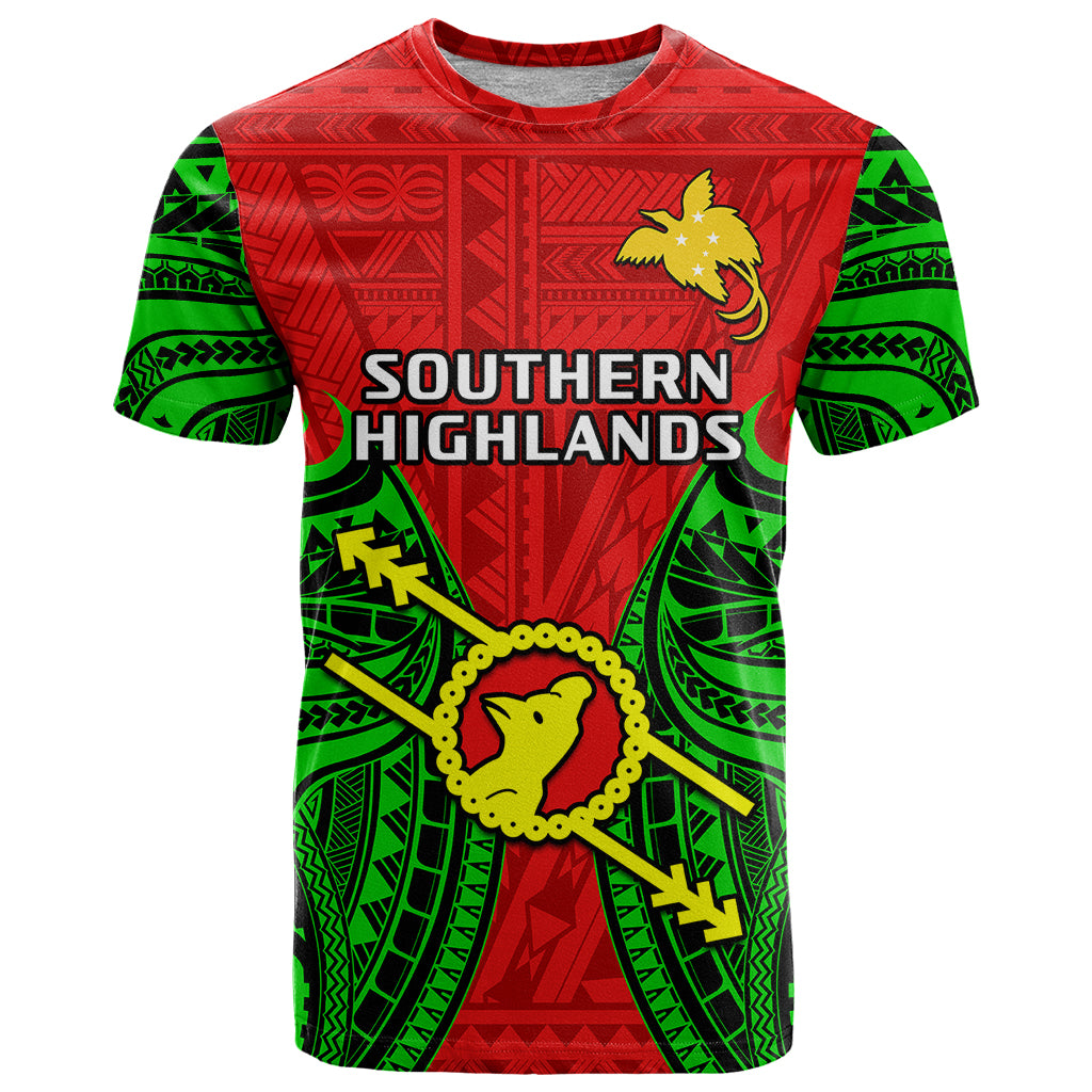 Papua New Guinea T Shirt Southern Highlands Province Mix Coat Of Arms Polynesian Art - Wonder Print Shop