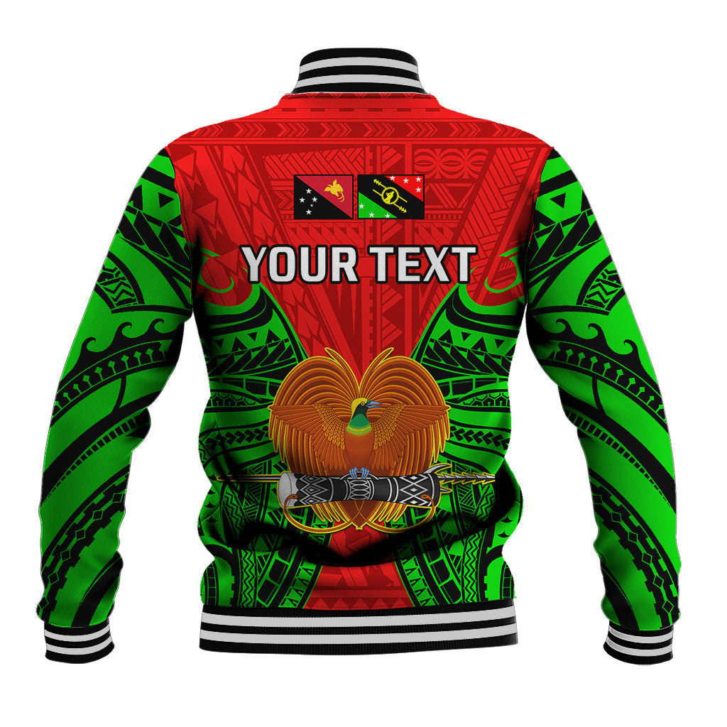 (Custom Personalised) Papua New Guinea Baseball Jacket Southern Highlands Province Mix Coat Of Arms Polynesian Art - Wonder Print Shop