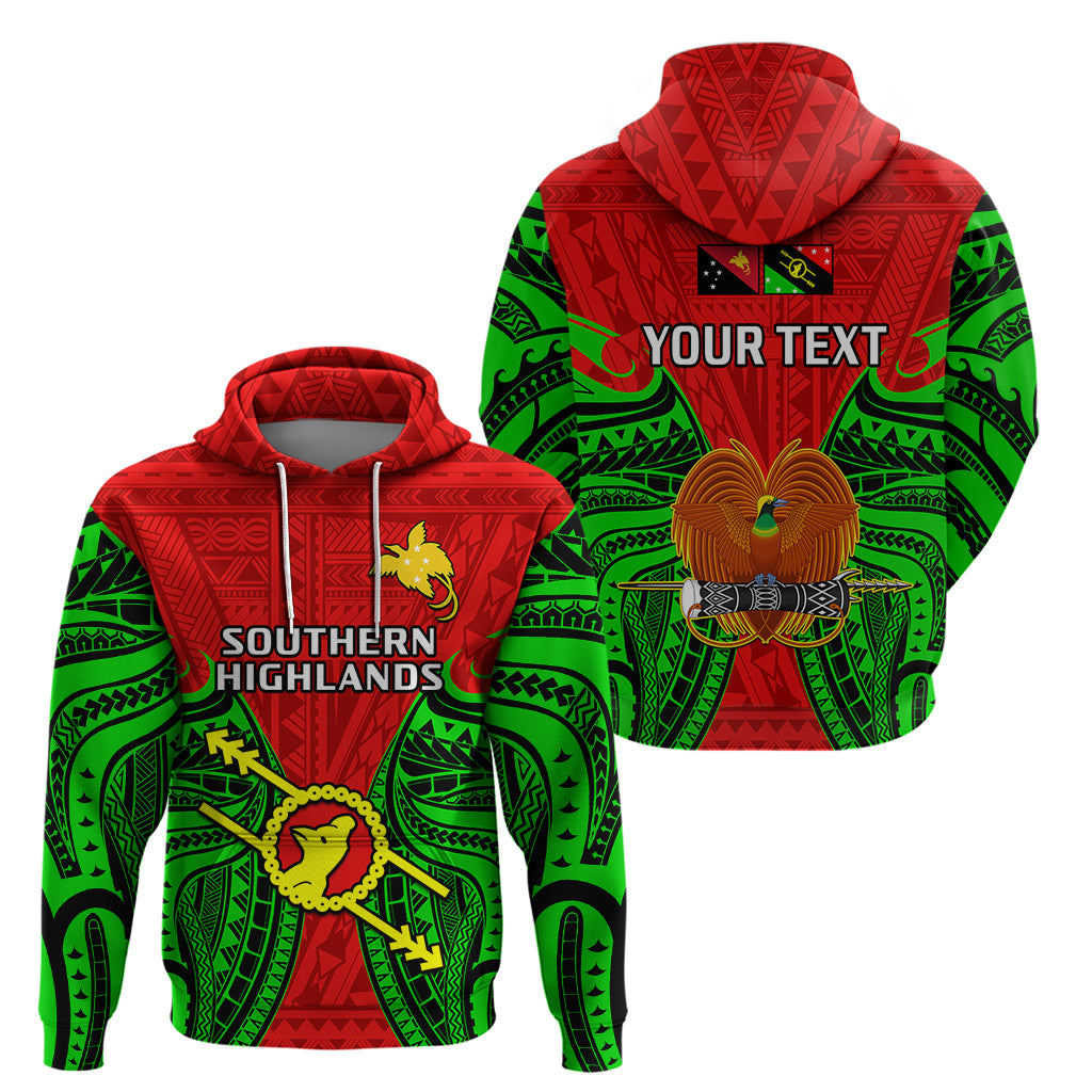 Custom Papua New Guinea Hoodie Southern Highlands Province Mix Coat Of Arms Polynesian Art - Wonder Print Shop