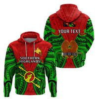 Custom Papua New Guinea Hoodie Southern Highlands Province Mix Coat Of Arms Polynesian Art - Wonder Print Shop