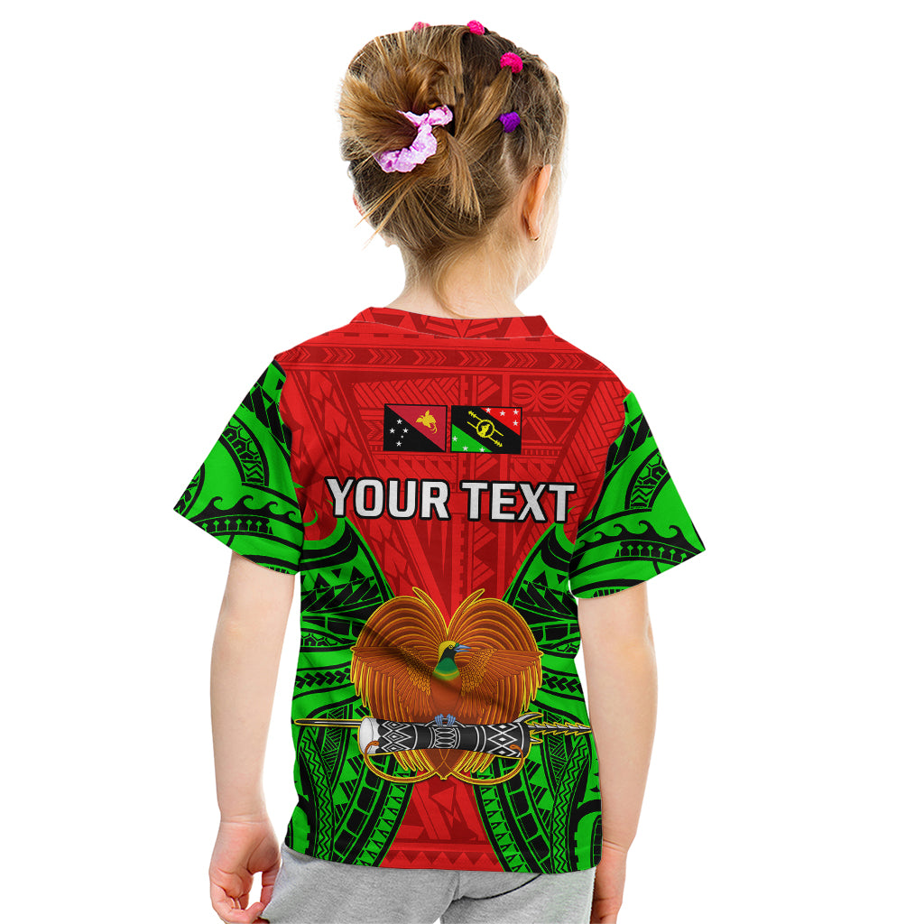 Kids T-shirt back graphic with 'YOUR TEXT' and coat of arms emblem