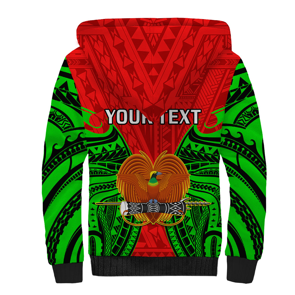 (Custom Personalised) Papua New Guinea Sherpa Hoodie Southern Highlands Province Mix Coat Of Arms Polynesian Art - Wonder Print Shop