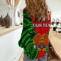 (Custom Personalised) Papua New Guinea Women Casual Shirt Southern Highlands Province Mix Coat Of Arms Polynesian Art - Wonder Print Shop